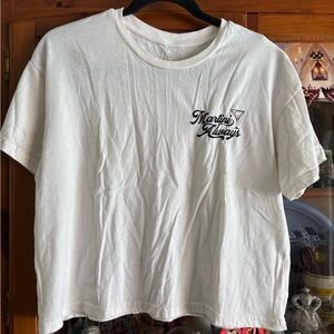 “Martini Always” cream Crop Top